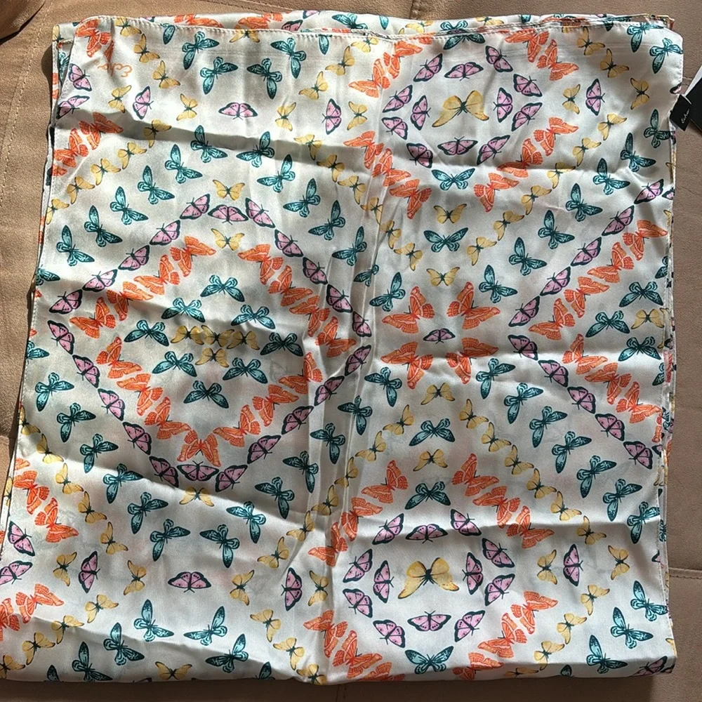 Echo Printed Silk Scarf Butterfly Multicolor NWT